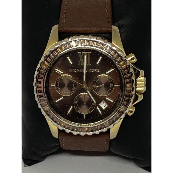 Michael Kors Everest MK5873 Women's Brown Leather Analog Dial Quartz Watch WO557 - Picture 2 of 12